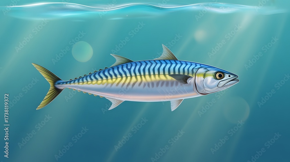 Fototapeta premium Colorful Fish Swimming in Clear Ocean Waters