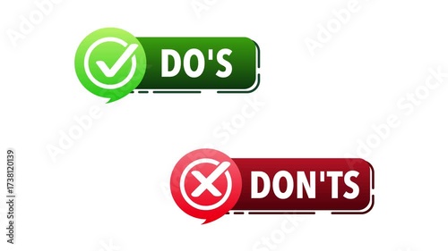 Animated Do's and Don'ts button concept