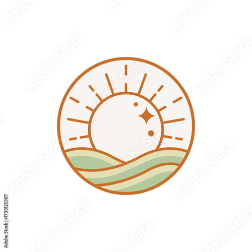 sun nature abstract logo modern style