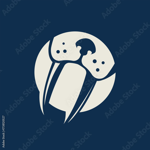 walrus animal abstract logo modern style