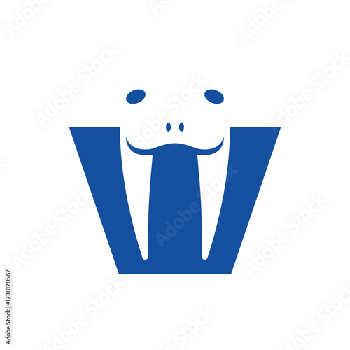 walrus animal abstract logo modern style