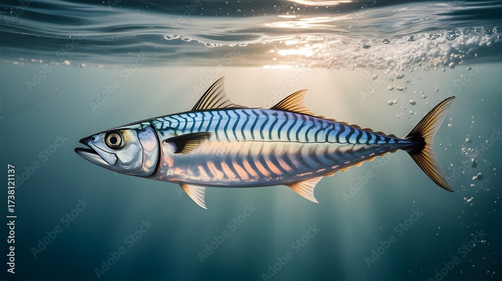 Fototapeta premium Vibrant Fish Swimming in Clear Ocean Waters