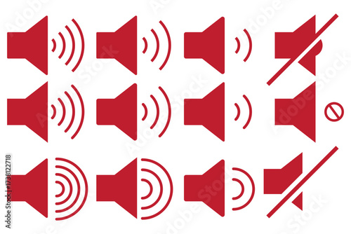sound on off icons vector in line style . sound volume and mute icon. Volume allow and volume prohibit icon set. Sound and Mute. Volume icon set. EPS 10