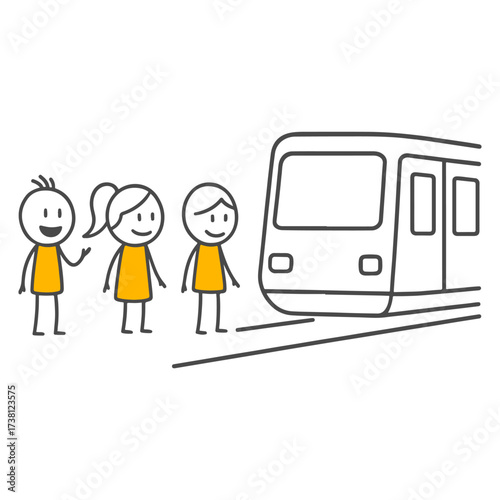 Calm and solidarity within everyday motion, an urban encounter narrated with spare linework.