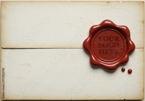 Wax Stamp on Letter Design Mockup
