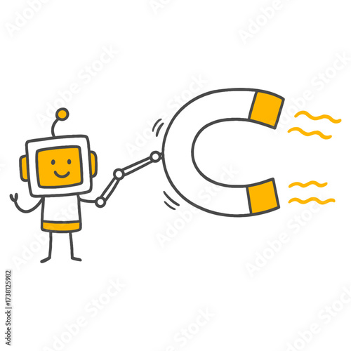 The Power of Technology Attracting Success and Attention with a Magnet Symbol.