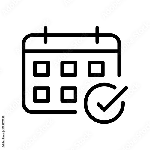 Calendar icon with checkmark symbol