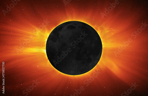 Fototapeta Naklejka Na Ścianę i Meble -  Solar Eclipse, image of the sun's corona  