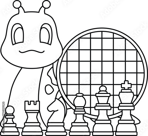 Snail Chessboard Chess Board game Animal Vector Grapic Art Illustration