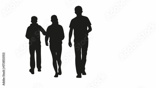Three people enjoying a leisurely walk together, embracing companionship and shared experiences outdoors, perfect for lifestyle content.