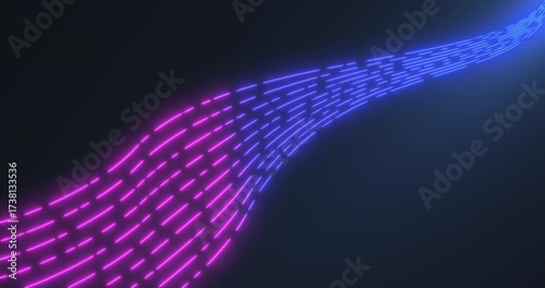 An abstract, dynamic beam of neon lines and particles pierces the darkness, creating a sense of movement and speed. This futuristic background is perfect for technology and data transfer themes.