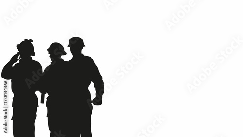 Patriotic tribute with soldiers saluting in silhouette, honor veterans and armed forces, perfect for memorial day and military appreciation campaigns