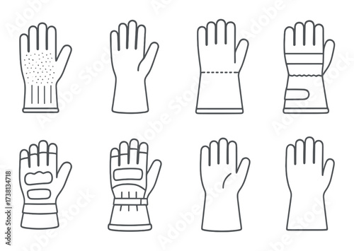 Various glove designs dark background