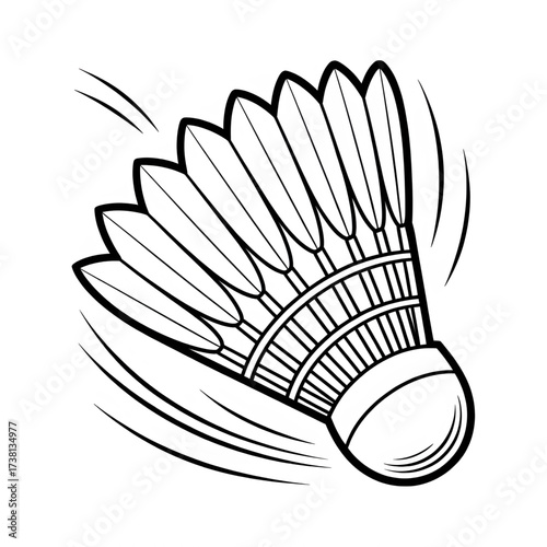 badminton racket and shuttlecock coloring page 