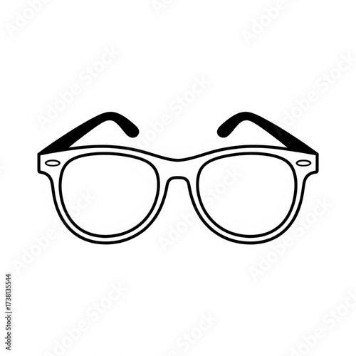 glasses on white background coloring page