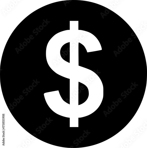 usd circle glyph flat vector icon
