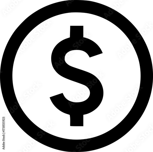 usd circle glyph flat vector icon
