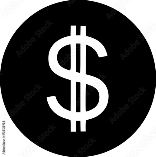 usd circle glyph flat vector icon
