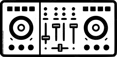 dj mixer icon flat vector icon
