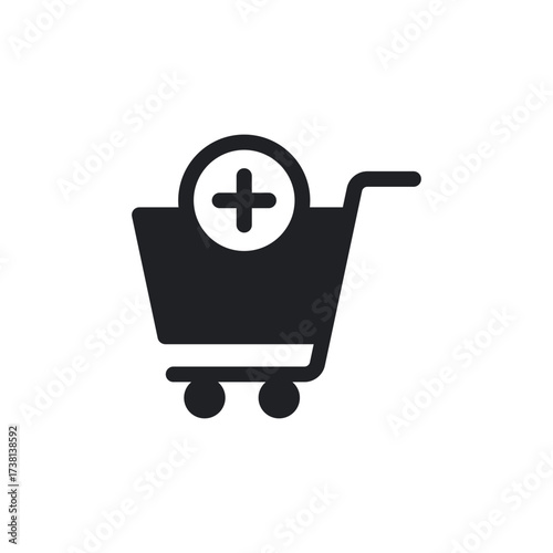 Bold Solid Style Add Item to Cart Vector