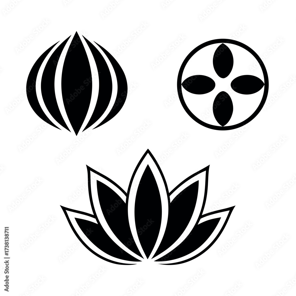 Fototapeta premium Black color Logo and Icon Pack Design, Solid White Background (8).eps