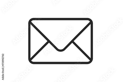 Envelope icon in simple linear style. Vector illustration of a mail symbol for email, message, and communication concepts. Minimalistic pictogram with editable stroke for web, app, and graphic design.