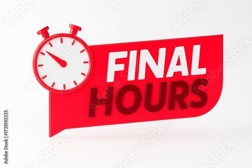 Red banner with the words final hours and a stopwatch icon symbolizing urgency and limited time offers