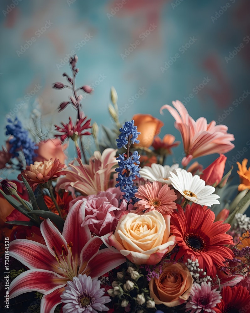 Obraz premium Bouquet of flowers close up wedding