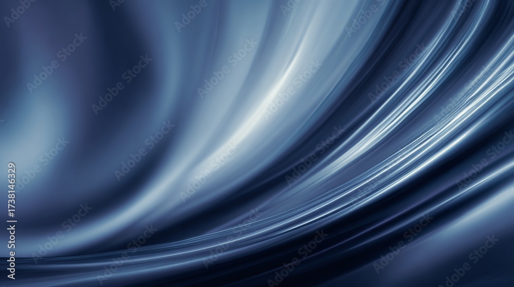 Fototapeta premium Abstract flowing lines create a dynamic, cool blue, and white visual with movement