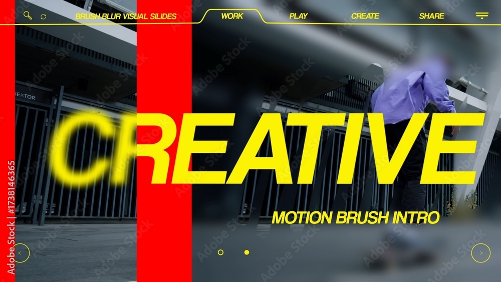 Brush Blur Visual Slides Stock Template | Adobe Stock