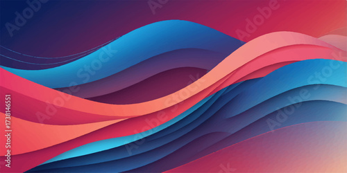Abstract colorful wave background design featuring vibrant curve lines and a blue and orange pattern