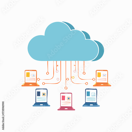 Cloud Computing Network Connecting Devices to the Digital Cloud