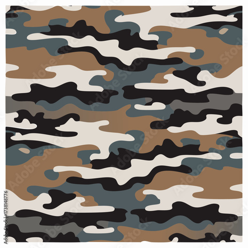 Camouflage military texture background soldier repeated seamless brown print