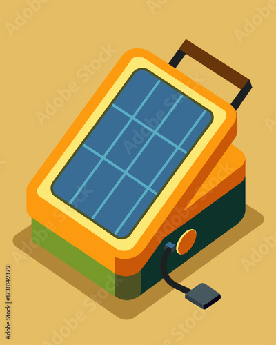 Always be prepared for unexpected situations with this portable solar charger a reliable source of power in a compact package.. Vector illustration