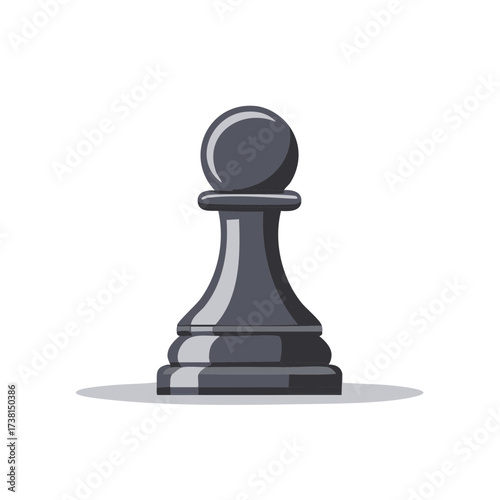 Stylized Graphic of a Chess Pawn Piece with Round Head