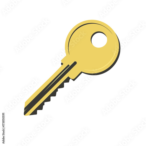 Illustration of a Golden Key opening or closing a lock as a business opportunity