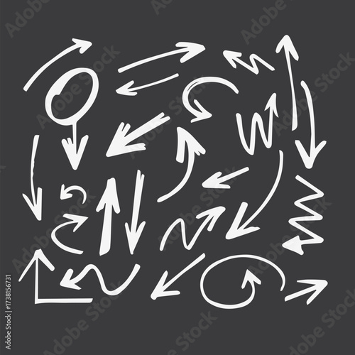 set of arrows on blackboard
