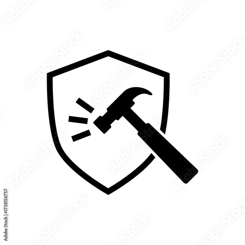 Hammer Breaking a Shield Symbol