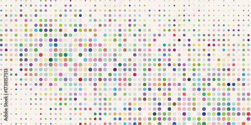Seamless abstract pattern, background of multicolor falling confetti, polka dots on a light background, flat style dot pattern template modern