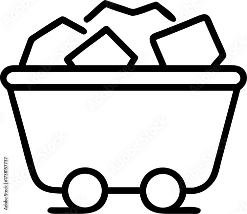 coal vector icon on white or transparent background. coal mining or mining worker or mining labor icons items. Stroke icon collections. Editable Stroke icon collection for mobile and web.