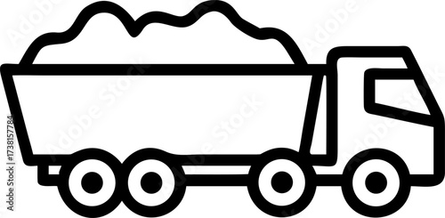 coal loaded truck vector icon on white or transparent background. coal mining or mining worker or mining labor icons items. Stroke icon collections. Editable Stroke icon collection for mobile and web.