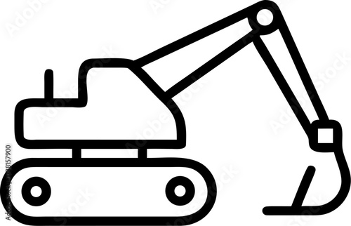 excavator vector icon on white or transparent background. coal mining or mining worker or mining labor icons items. Stroke icon collections. Editable Stroke icon collection for mobile and web.