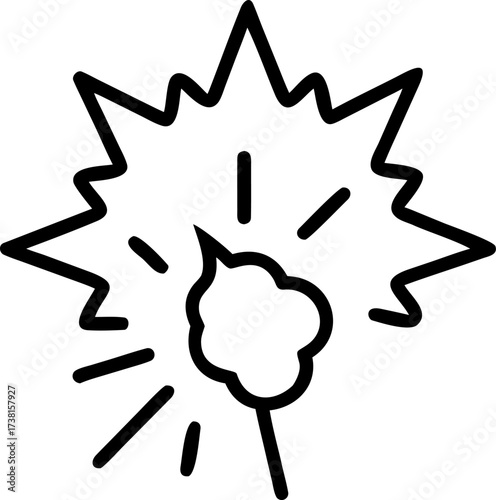 explosion vector icon on white or transparent background. coal mining or mining worker or mining labor icons items. Stroke icon collections. Editable Stroke icon collection for mobile and web.
