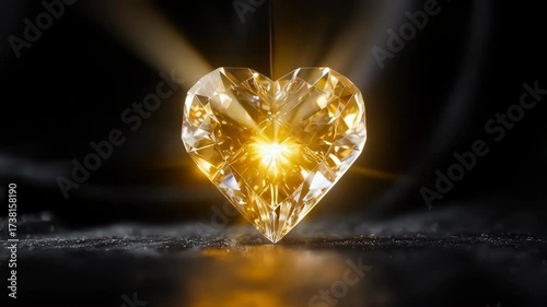 Pulsing Crystal Glowing Heart