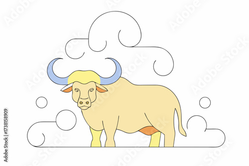 vector illustration of a buffalo