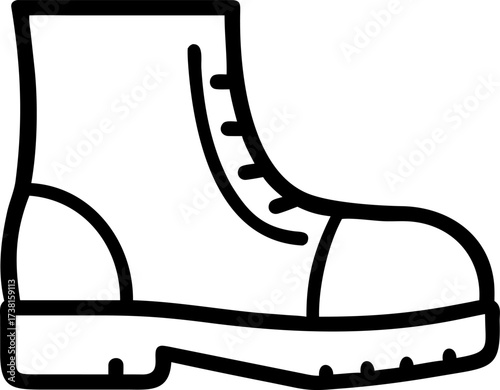 worker's boot vector icon on white or transparent background. coal mining or mining worker or mining labor icons items. Stroke icon collections. Editable Stroke icon collection for mobile and web.