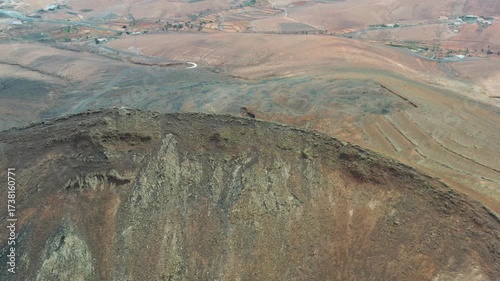 Aerial View of Caldera de Gayria Volcano in Fuerteventura, Canary Islands