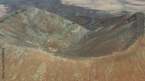 Aerial View of Caldera de Gayria Volcano in Fuerteventura, Canary Islands