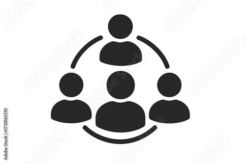 Teamwork and business collaboration icon. People network synergy concept. Social media communication and community interaction. Leadership, friendship, support and partnership.