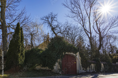 Affing Castle in the Bavarian municipality of Affing on a sunny spring day with a blue sky